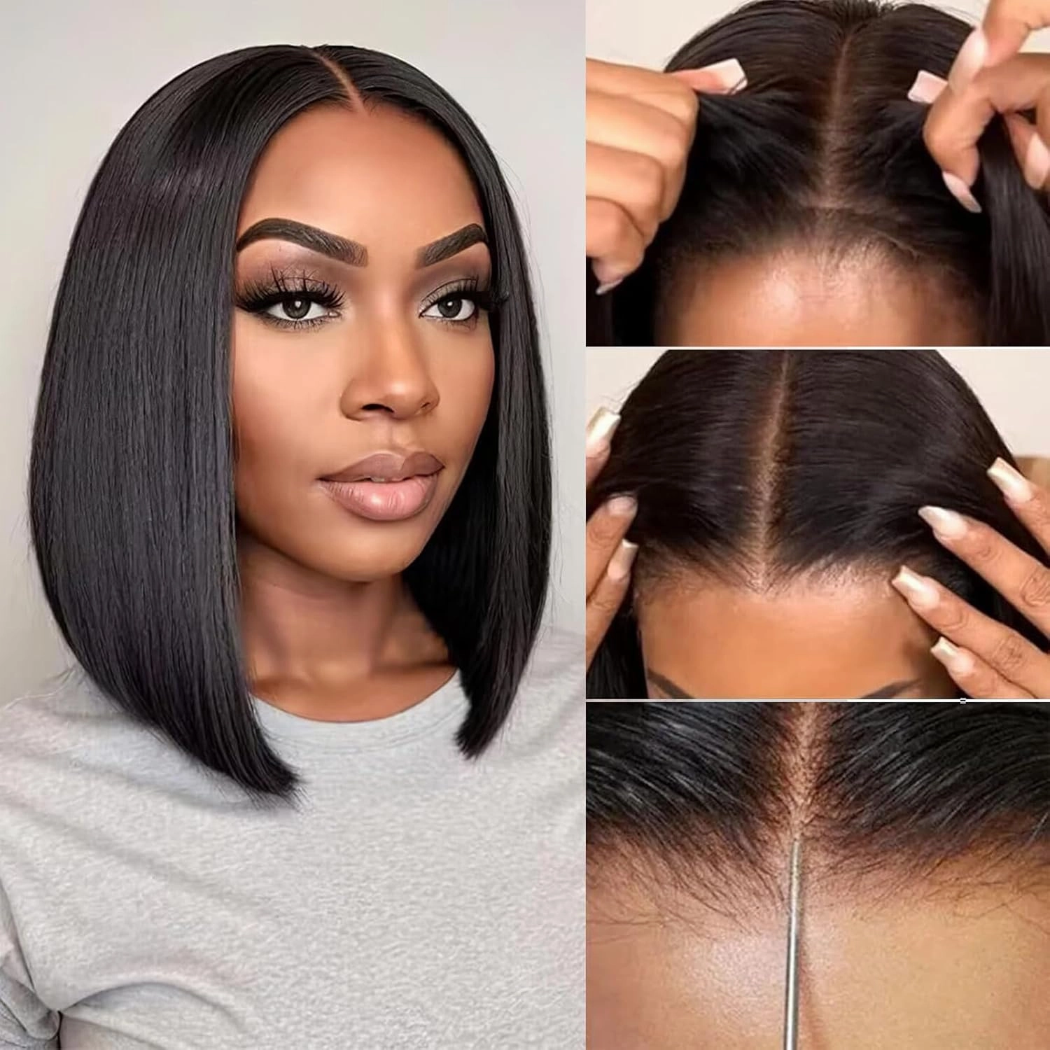 NO SHORT HAIR (6 Inch Return Hair) 5x5 Skin Melt Lace Closure BOB Wig
