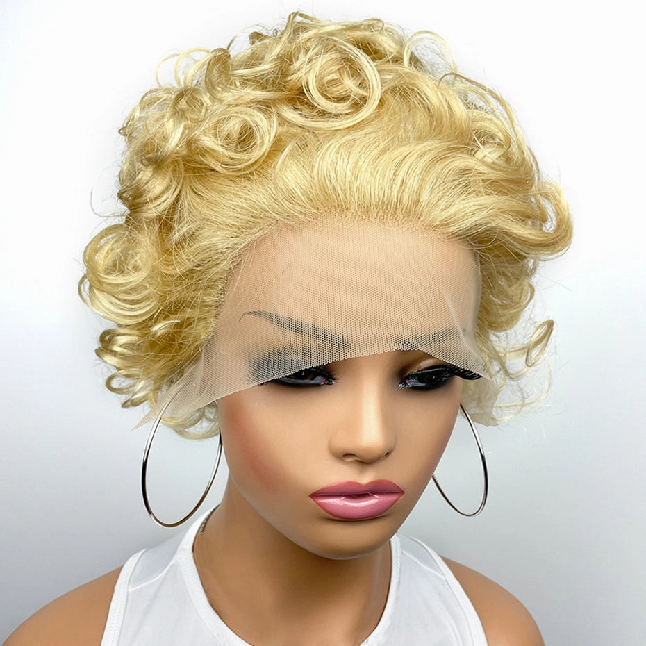 Paisley | 613 Blonde Short Pixie Cut Prestyled Human Hair Lace Wig