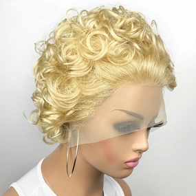 Paisley | 613 Blonde Short Pixie Cut Prestyled Human Hair Lace Wig