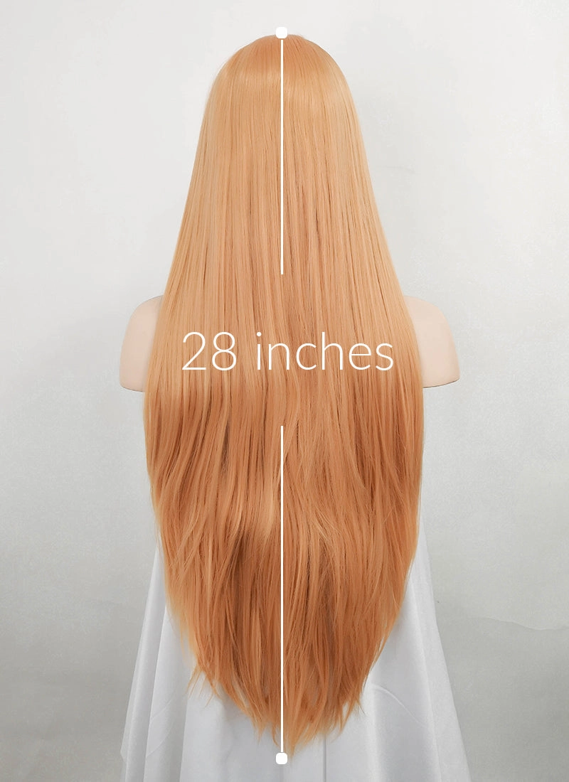 Pastel Orange Straight Lace Front Synthetic Wig LFK5537