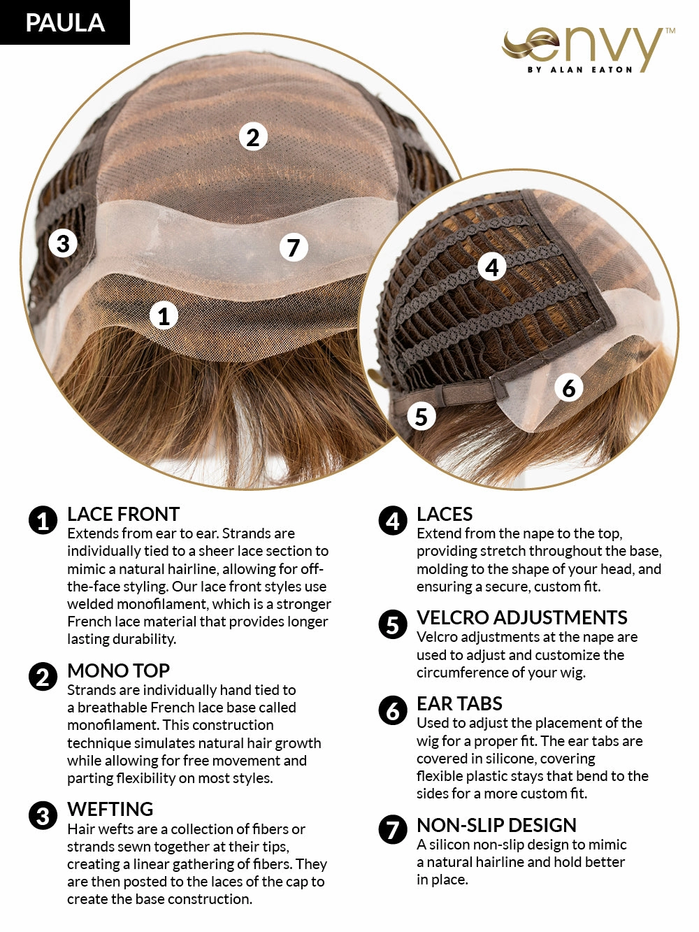 Paula Wig by Envy | Human Hair/Heat Friendly Synthetic Blend Hair | Average Cap