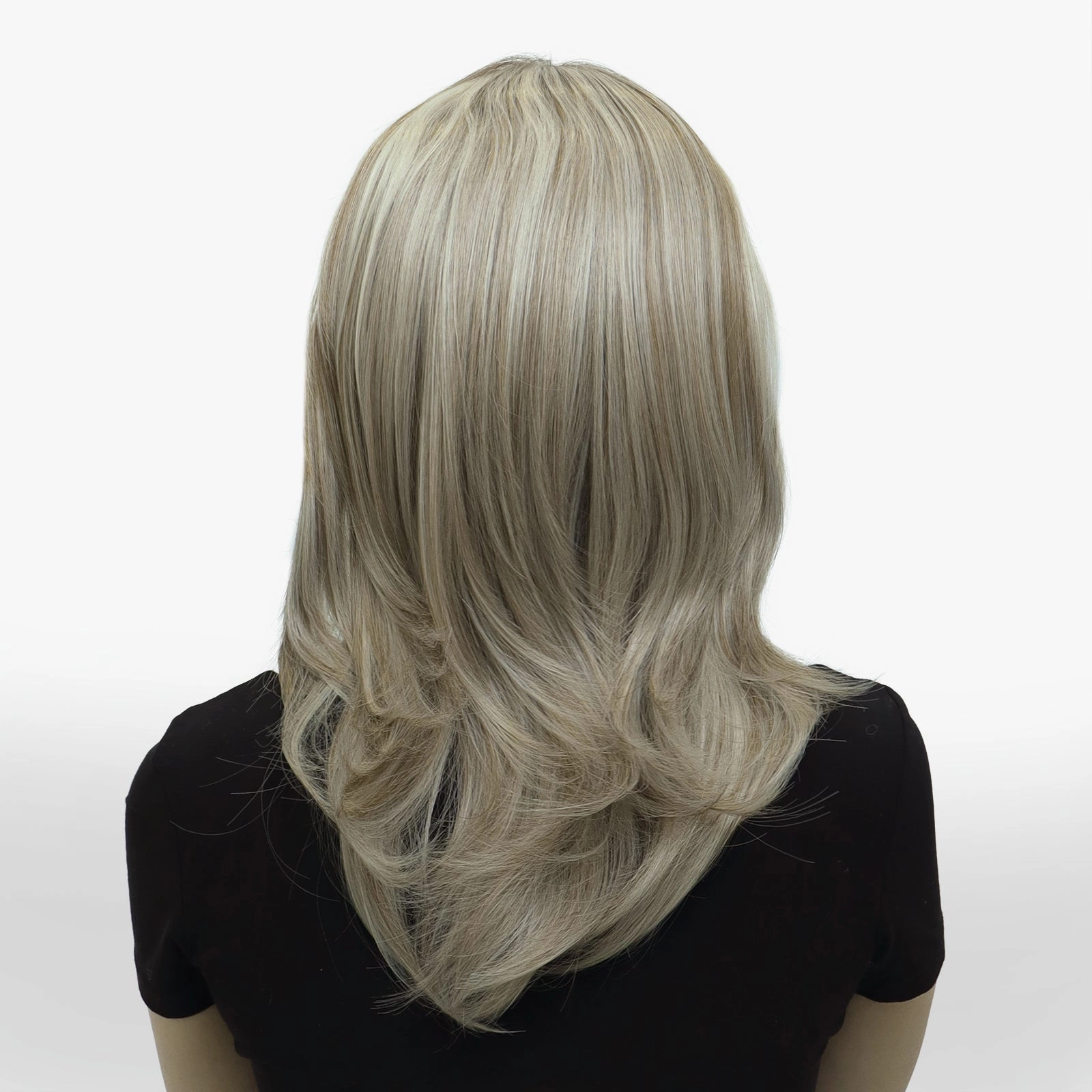 PRE-ORDER Sabrina cool tone blonde with highlight 14inches with layer cut 13*3 free part lace front wigs K141-2183-C13X3