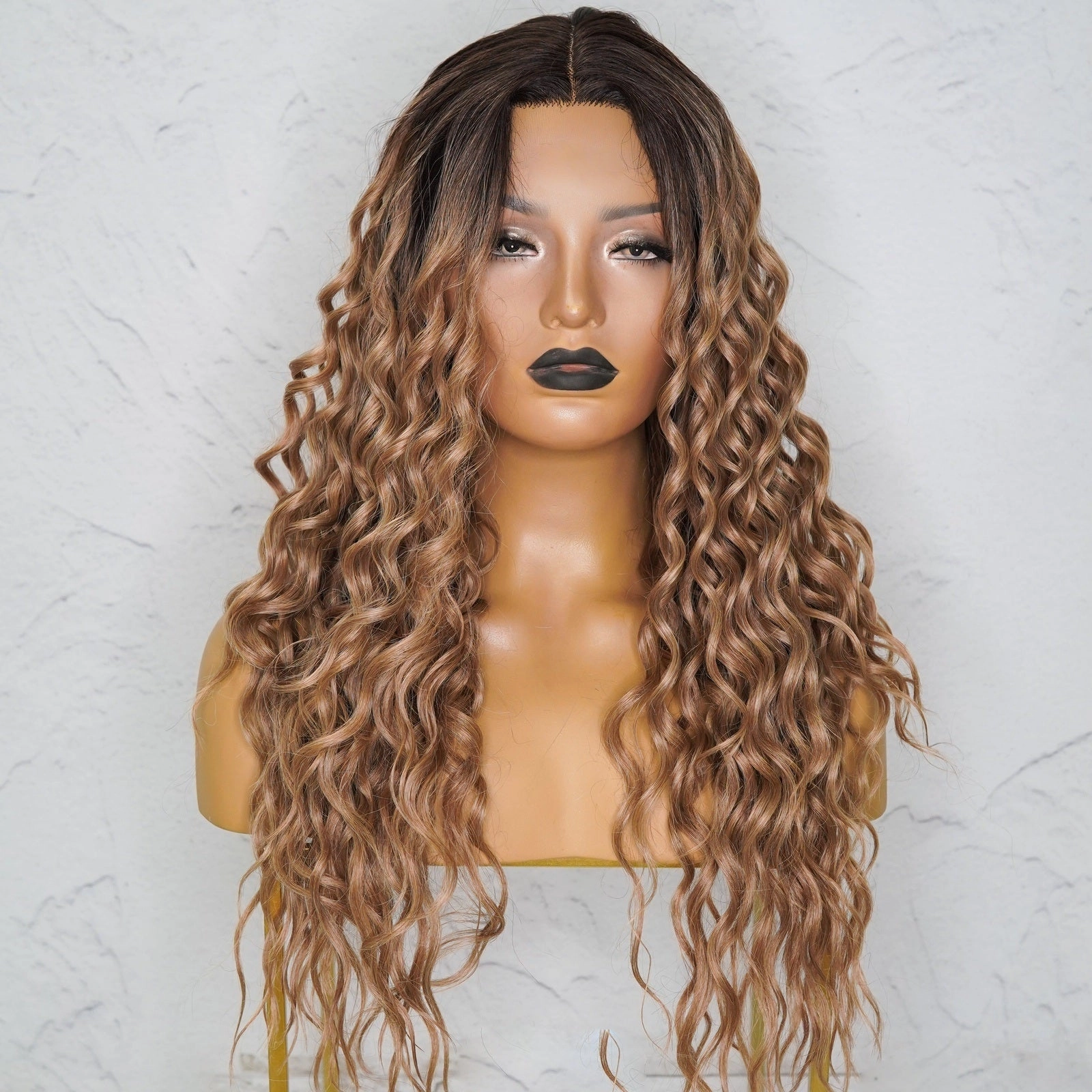 TEGAN Caramel Curly Lace Front Wig