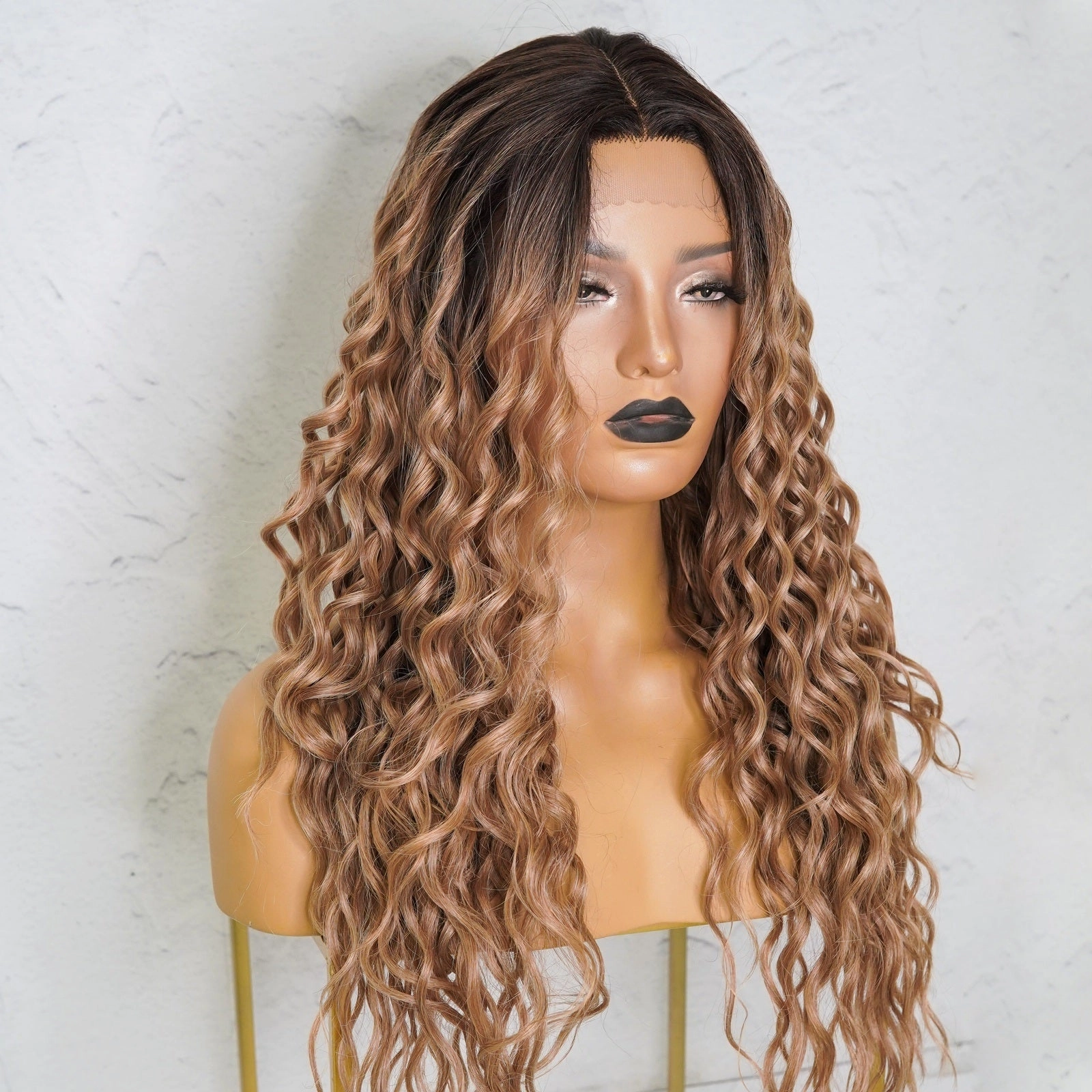 TEGAN Caramel Curly Lace Front Wig