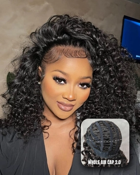 Upgraded Air Cap KNOT-FREE 5x5/13x6 Skin Melt Lace Human Hair Wig Water Wave Bob