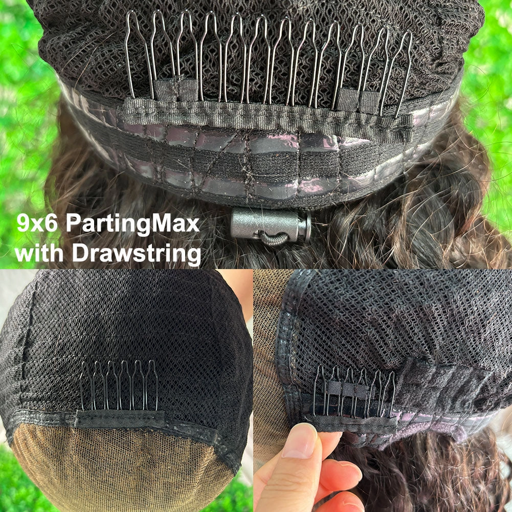 Upgraded Drawstring 9x6/13x6 Fitted Lace Closure Barrel Curls Wavy Gluelss Bob Wig