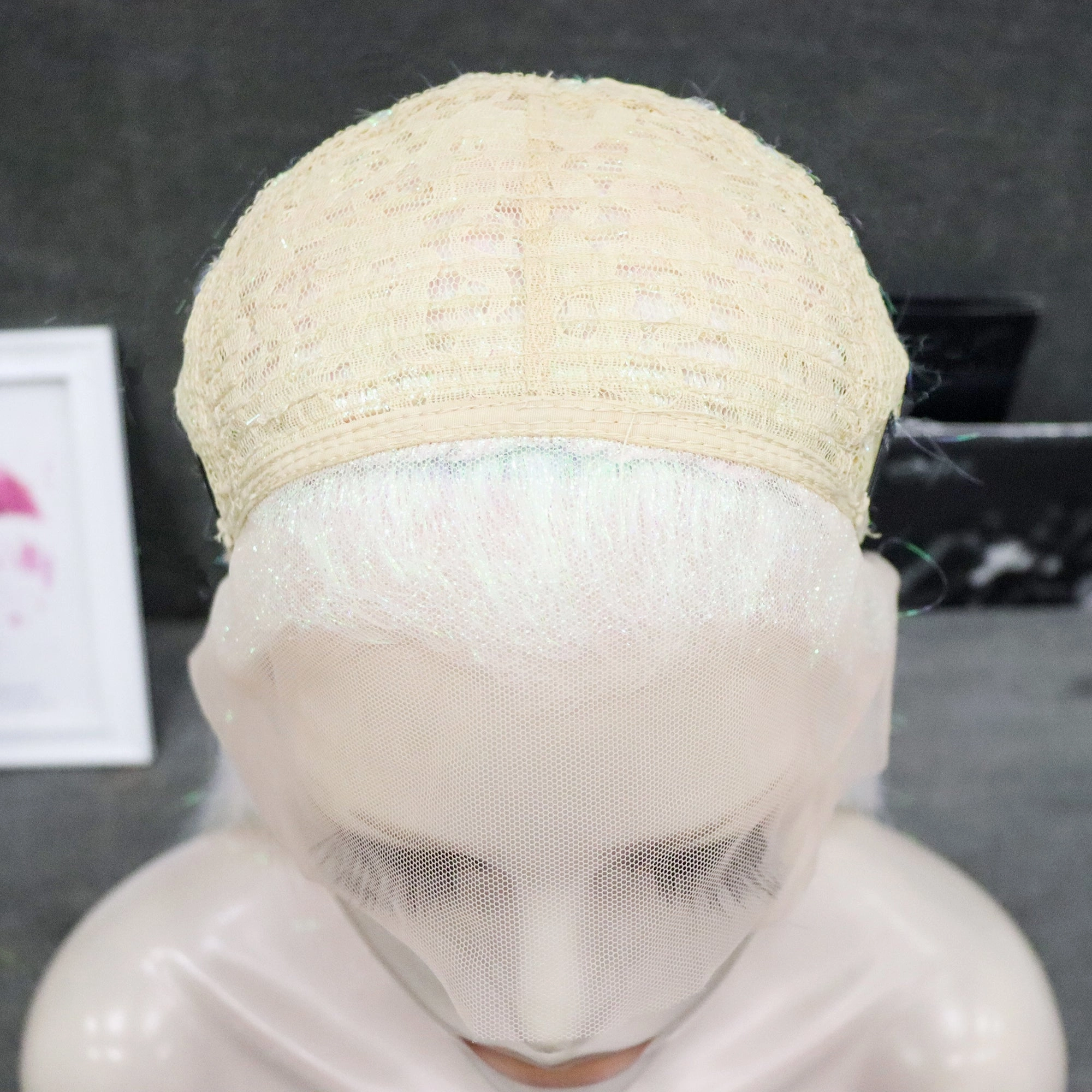White Full Tinsel Lace Front Halloween Cosplay Wig